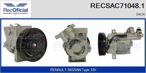 Compresseur, climatisation RECOFICIAL RECSAC71048.1
