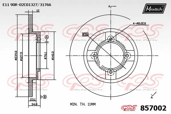 Disque de frein MAXTECH 857002
