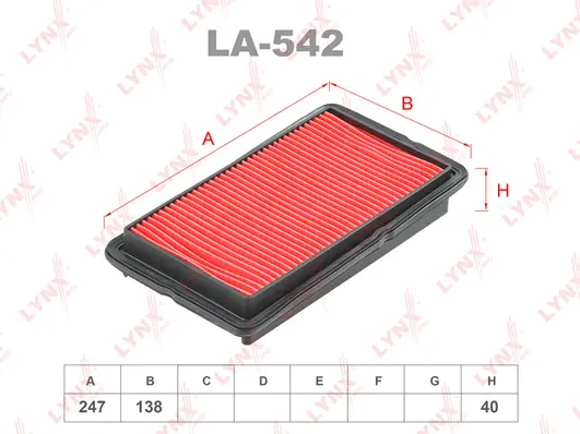 Filtre à air LYNXAUTO LA-542