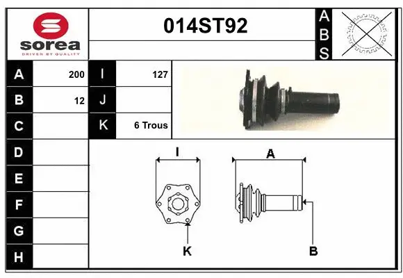 Arbre de transmission STARTCAR 014ST92