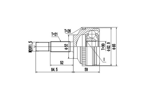 Jeu de joints, arbre de transmission DYNAMATRIX DCV850004