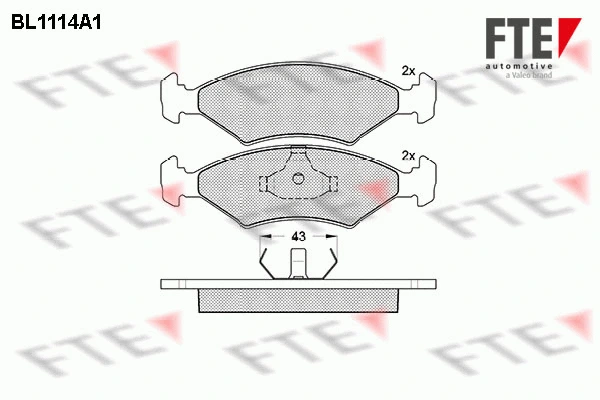Kit de plaquettes de frein, frein à disque FTE 9010030