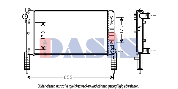 Radiateur, refroidissement du moteur AKS DASIS 080056N