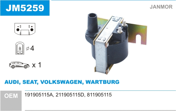 Bobine d'allumage JANMOR JM5259