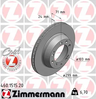 Disque de frein ZIMMERMANN 460.1515.20