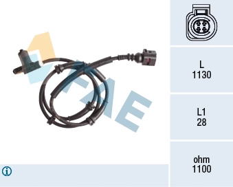 Capteur, vitesse de roue FAE 78174