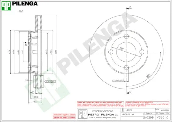 Disque de frein PILENGA V360