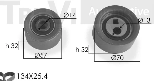 Kit de courroie crantée TREVI AUTOMOTIVE KD1044