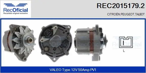 Alternateur RECOFICIAL REC2015179.2