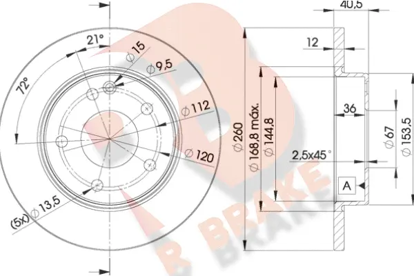 Disque de frein R BRAKE 78RBD20112