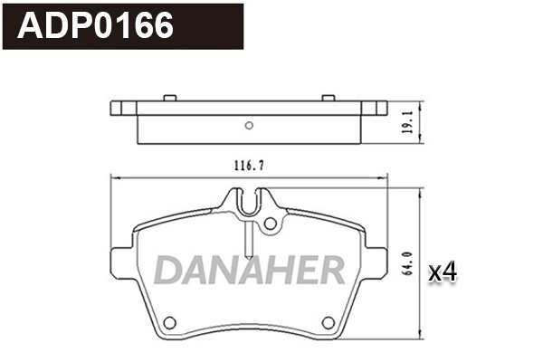Kit de plaquettes de frein, frein à disque DANAHER ADP0166