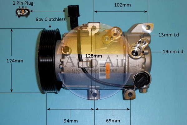 Compresseur, climatisation AUTO AIR GLOUCESTER 14-0415