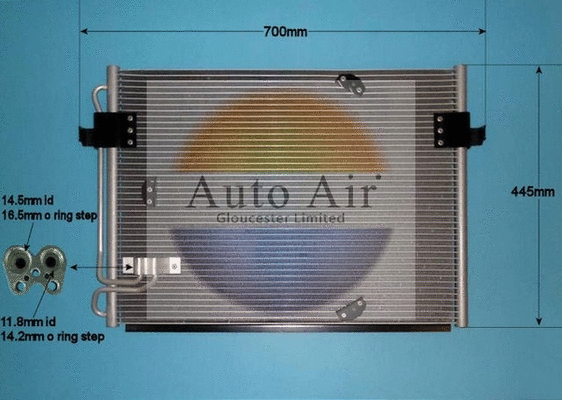 Condenseur, climatisation AUTO AIR GLOUCESTER 16-9664
