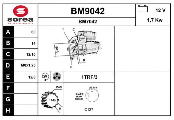 Démarreur SNRA BM9042