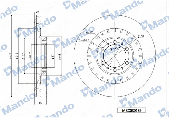Disque de frein MANDO MBC030139