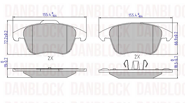 Kit de plaquettes de frein, frein à disque DANBLOCK DB 510609