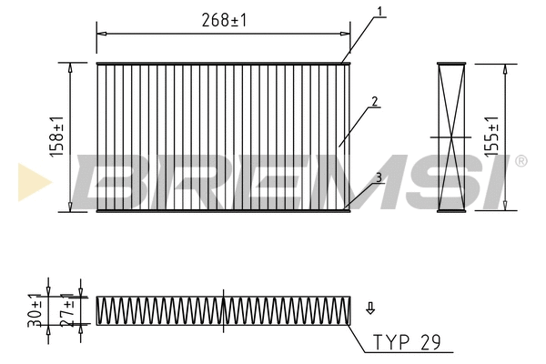 Filtre, air de l'habitacle BREMSI FC0943C