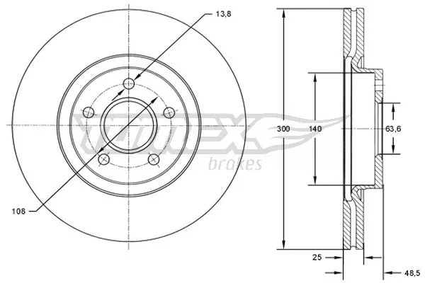 Disque de frein TOMEX Brakes TX 71-77