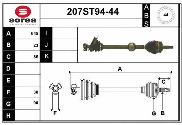 Arbre de transmission STARTCAR 207ST94-44