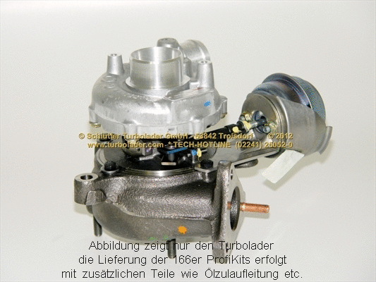 Turbocompresseur, suralimentation SCHLÜTTER TURBOLADER 166-00130MAX