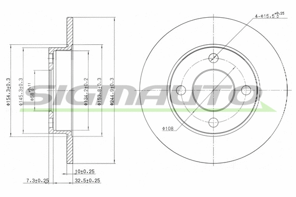 Disque de frein SIGMAUTO DBA216S
