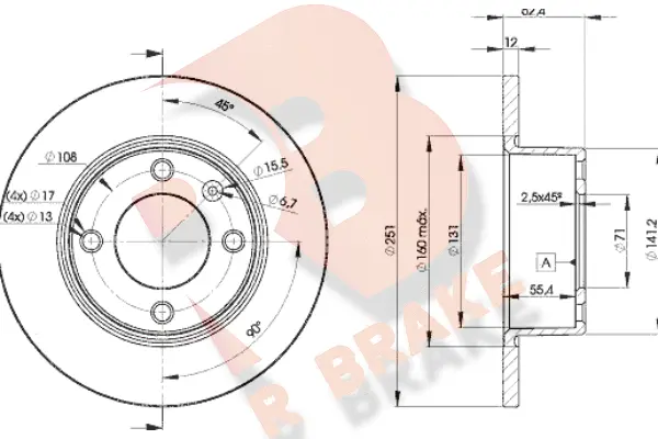 Disque de frein R BRAKE 78RBD27812