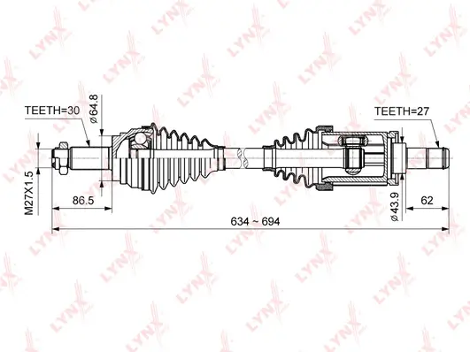 Arbre de transmission LYNXAUTO CD-1423