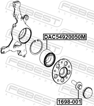 Vis d'essieu, arbre de commande FEBEST 1698-001