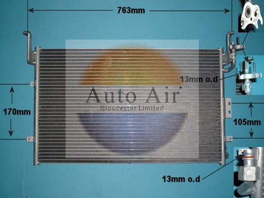 Condenseur, climatisation AUTO AIR GLOUCESTER 16-1150