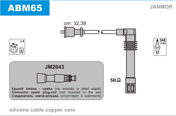 Kit de câbles d'allumage JANMOR ABM65