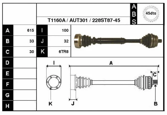 Arbre de transmission Technika 67228A