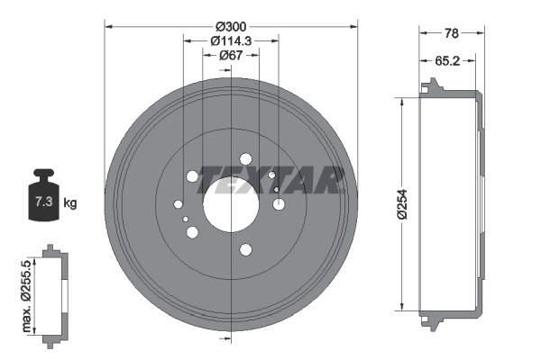 Tambour de frein TEXTAR 94018300