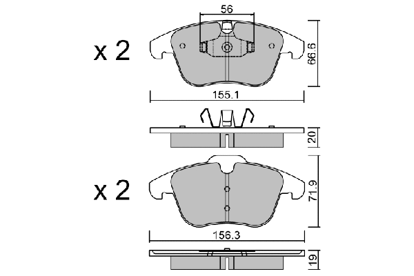 Kit de plaquettes de frein, frein à disque AISIN BPFO-1003
