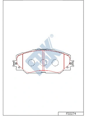 Kit de plaquettes de frein, frein à disque FBK FD2274
