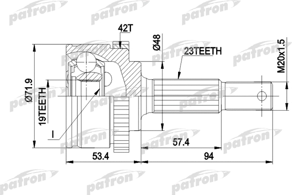 Jeu de joints, arbre de transmission PATRON PCV1197