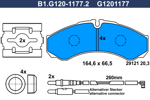 Kit de plaquettes de frein, frein à disque GALFER B1.G120-1177.2