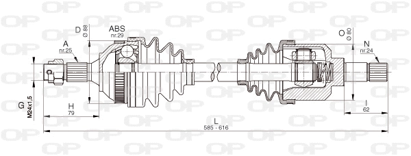 Arbre de transmission OPEN PARTS DRS6330.00
