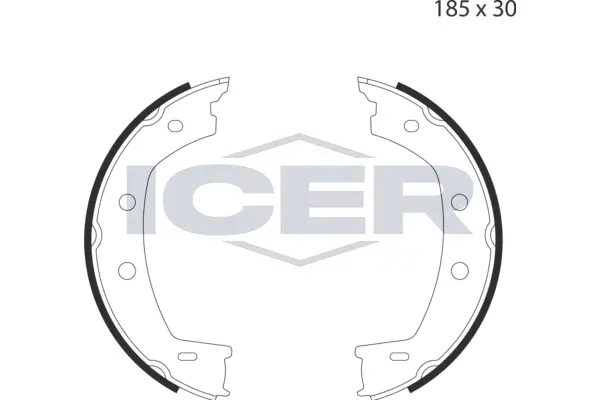 Jeu de mâchoires de frein, frein de stationnement ICER 79PB4027 C