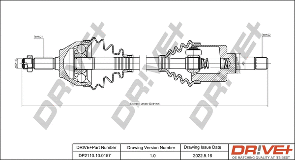 Arbre de transmission Dr!ve+ DP2110.10.0157