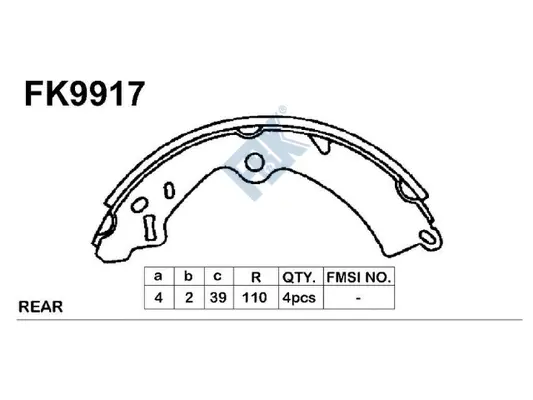 Jeu de mâchoires de frein FBK FK9917