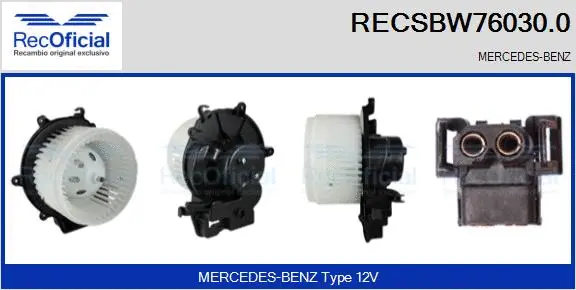 Pulseur d'air habitacle RECOFICIAL RECSBW76030.0