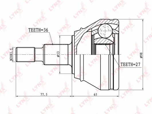 Jeu de joints, arbre de transmission LYNXAUTO CO-8004