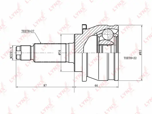 Jeu de joints, arbre de transmission LYNXAUTO CO-7106