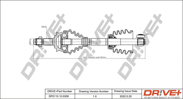 Arbre de transmission Dr!ve+ DP2110.10.0309