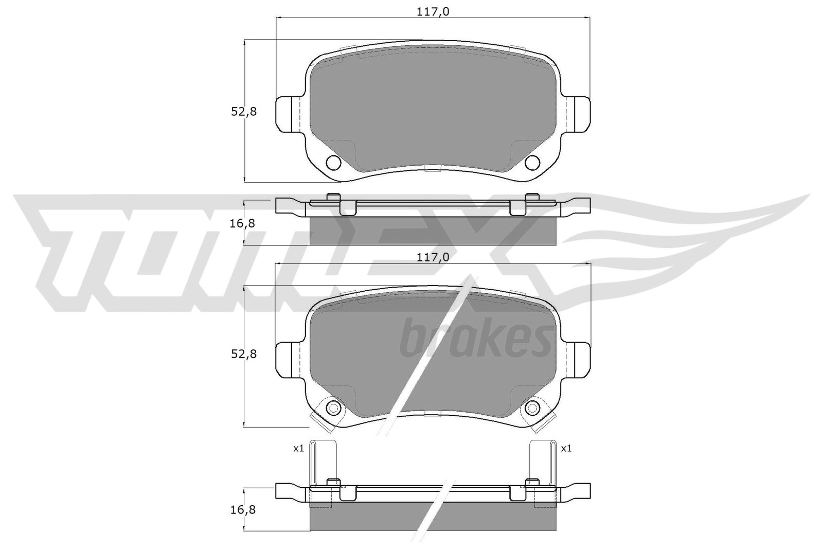 Kit de plaquettes de frein, frein à disque TOMEX Brakes TX 17-84