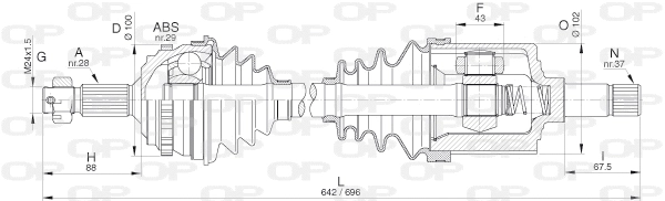 Arbre de transmission OPEN PARTS DRS6274.00