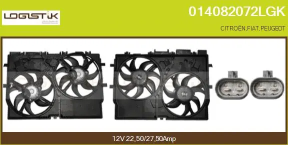 Moteur électrique, ventilateur pour radiateurs LGK 014082072LGK