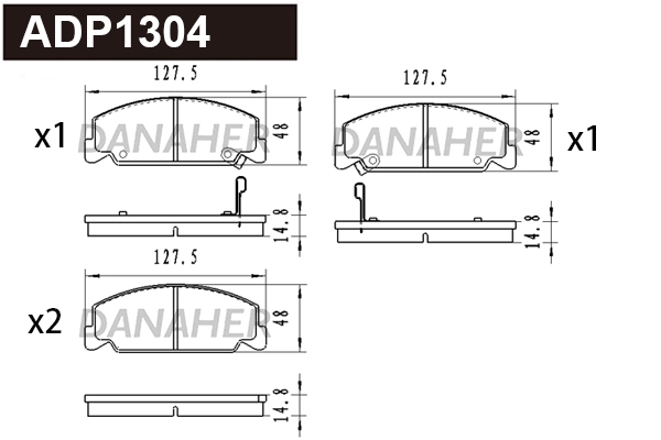 Kit de plaquettes de frein, frein à disque DANAHER ADP1304