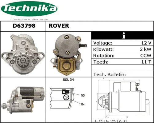 Démarreur Technika D63798