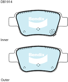 Kit de plaquettes de frein, frein à disque BENDIX-SEA DB1914 MKT